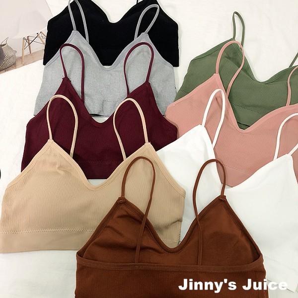 現貨 細肩帶針織彈性小可愛 手掌胸墊 針織背心 細肩帶背心 短版背心 外搭背心 細肩帶小可愛 大彈性背心 附胸墊-細節圖2