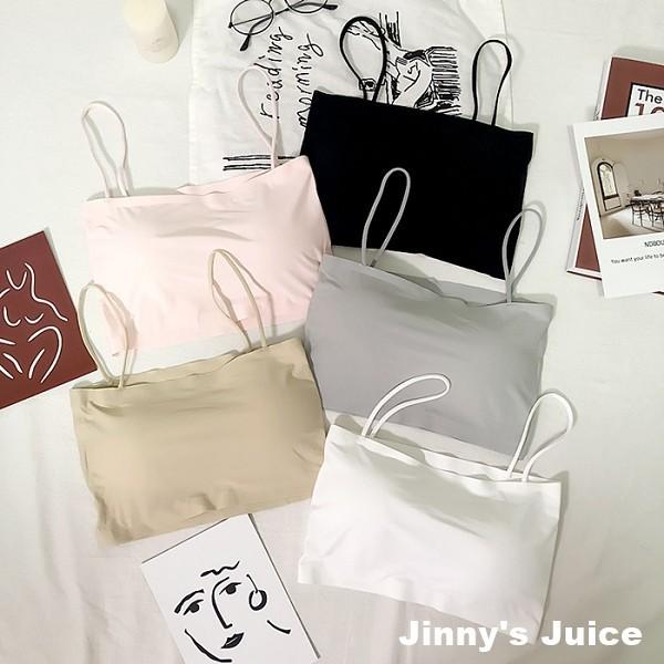 現貨❤️超級舒服 冰絲莫代爾細肩帶平口背心 附胸墊 小可愛 莫代爾 冰絲背心 短版背心 萊卡背心 大奶背心-細節圖3