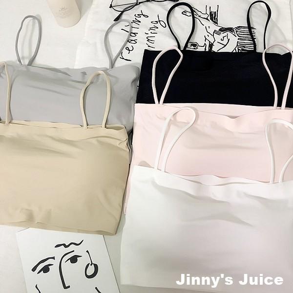 現貨❤️超級舒服 冰絲莫代爾細肩帶平口背心 附胸墊 小可愛 莫代爾 冰絲背心 短版背心 萊卡背心 大奶背心-細節圖7