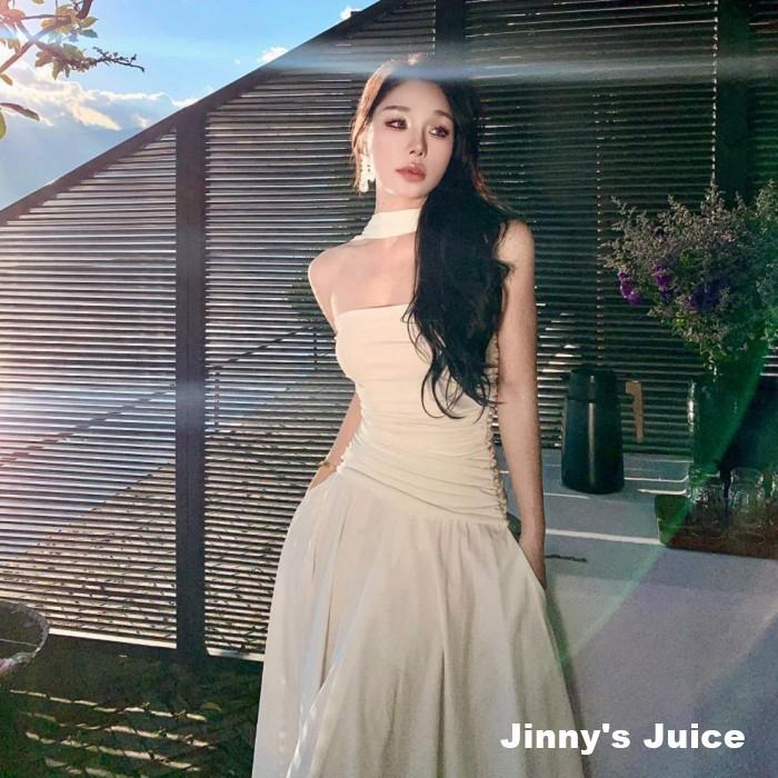 現貨 法式浪漫洋裝 平口洋裝 掛脖洋裝 渡假洋裝 網紗洋裝 微透洋裝 氣質洋裝 希臘洋裝 白色洋裝 長裙洋裝 禮服 婚紗-細節圖6