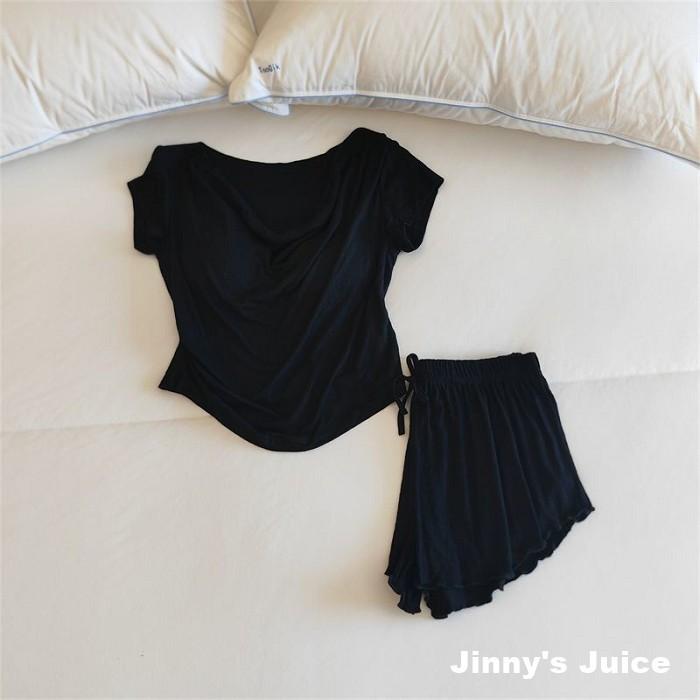 現貨 附胸墊莫代爾棉睡衣套裝 超舒服 免穿內衣 bra上衣 胸墊上衣 睡衣 胸墊睡衣 莫代爾棉睡衣 睡衣套裝 性感睡衣-細節圖4