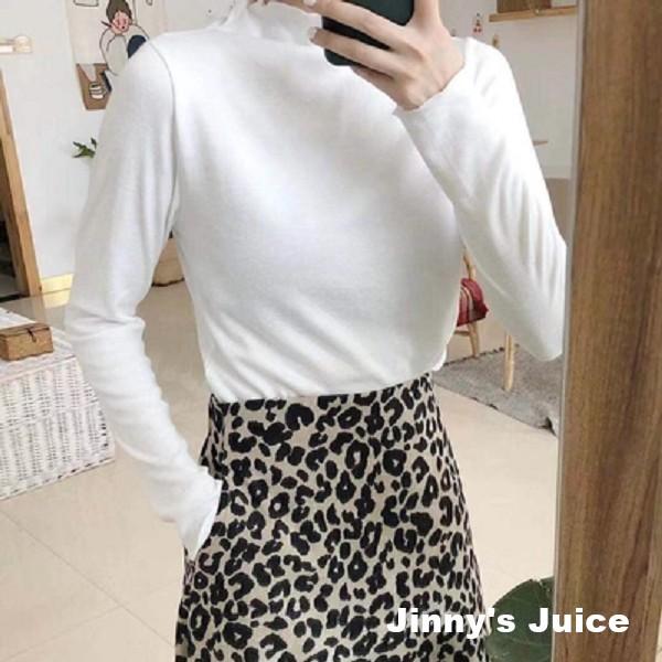 現貨 衣櫥必備款 木耳邊高領 薄長袖上衣 打底上衣 素色上衣 長袖上衣 薄長袖上衣 木耳邊上衣 高領上衣 春裝 秋裝-細節圖9