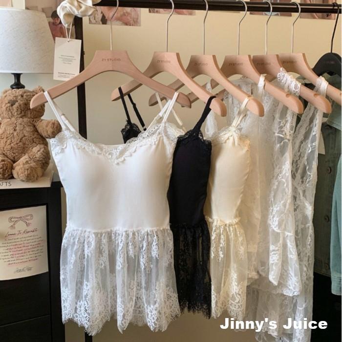 現貨 蕾絲內搭胸墊背心 蕾絲背心 吊帶背心 蕾絲內搭 蕾絲裙 蕾絲內搭裙 蕾絲內搭背心裙 胸墊背心 蕾絲裙 胸墊吊帶裙-細節圖3