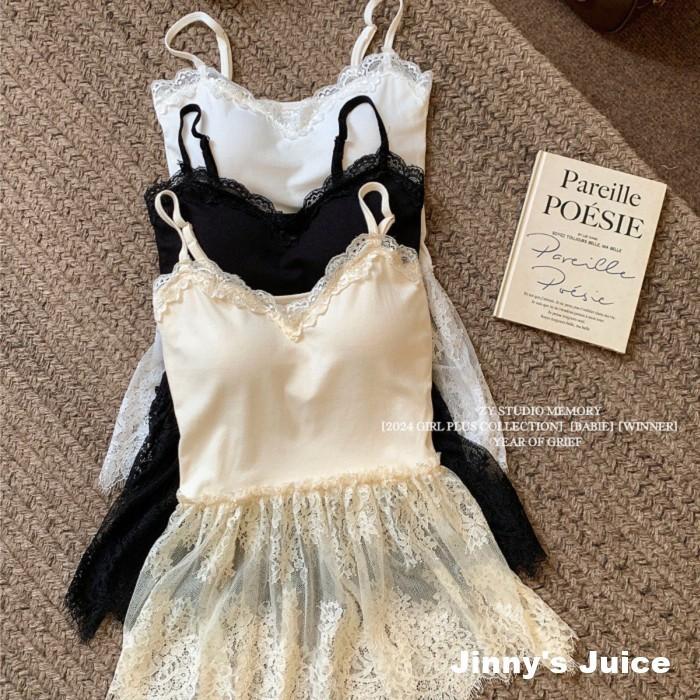 現貨 蕾絲內搭胸墊背心 蕾絲背心 吊帶背心 蕾絲內搭 蕾絲裙 蕾絲內搭裙 蕾絲內搭背心裙 胸墊背心 蕾絲裙 胸墊吊帶裙-細節圖4