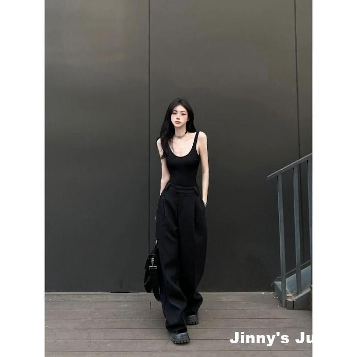 現貨 美式吊帶露背胸墊背心 附胸墊 胸墊背心 連身背心 連體背心 開高衩背心 美式背心 連褲背心 露背背心 連身上衣-細節圖9