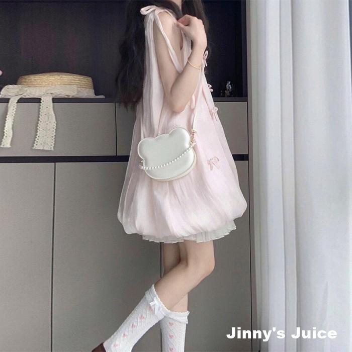 現貨 可愛蝴蝶結花苞洋裝 可愛洋裝 花苞洋裝 蝴蝶結洋裝 蕾絲洋裝 包裙洋裝 及膝洋裝 花苞裙洋裝 小洋裝 澎澎裙洋裝-細節圖3