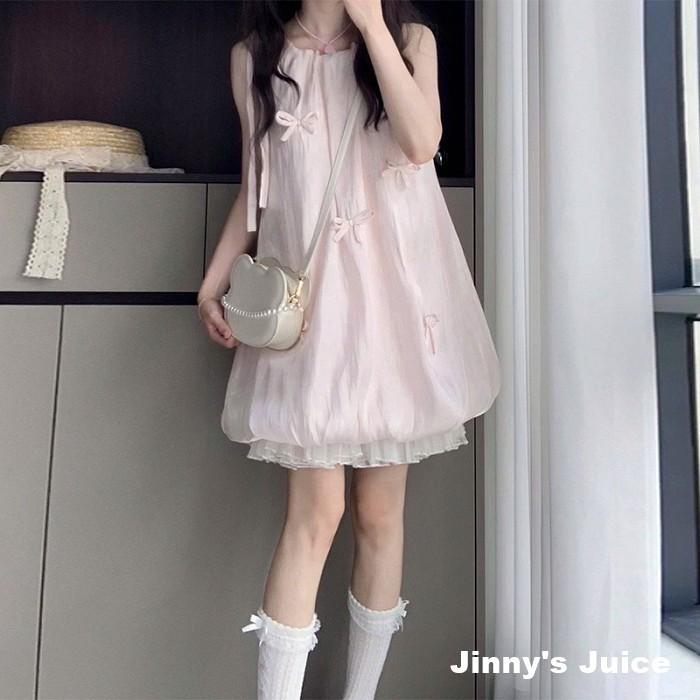 現貨 可愛蝴蝶結花苞洋裝 可愛洋裝 花苞洋裝 蝴蝶結洋裝 蕾絲洋裝 包裙洋裝 及膝洋裝 花苞裙洋裝 小洋裝 澎澎裙洋裝-細節圖5