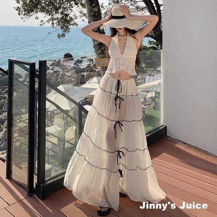 現貨 三件式雪紡露背長裙洋裝 渡假洋裝 長裙洋裝 透視洋裝 雪紡洋裝 露背洋裝 露腿洋裝 露背長裙洋裝 仙女洋裝 長洋裝-細節圖7