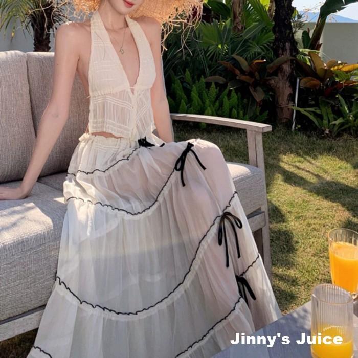 現貨 三件式雪紡露背長裙洋裝 渡假洋裝 長裙洋裝 透視洋裝 雪紡洋裝 露背洋裝 露腿洋裝 露背長裙洋裝 仙女洋裝 長洋裝-細節圖8