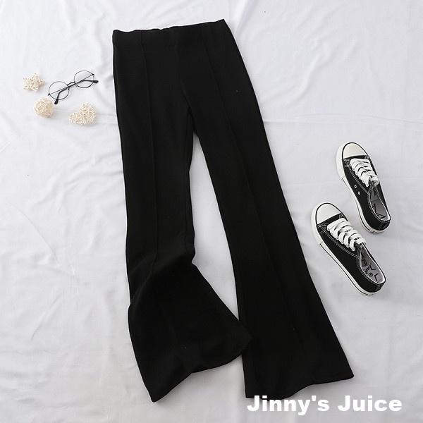 現貨 高腰顯瘦棉質喇叭褲 長褲 喇叭長褲 棉質長褲 高腰長褲 喇叭褲 棉褲 棉質長褲 顯瘦長褲 鬆緊帶長褲-細節圖3