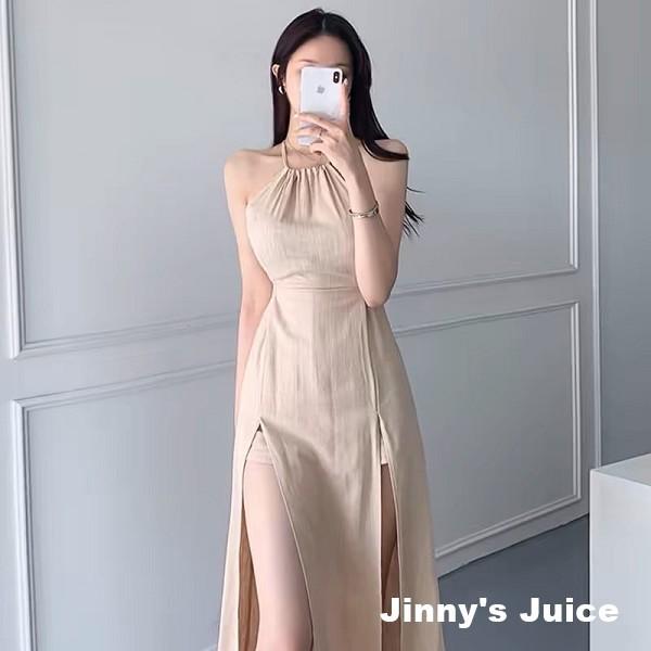 現貨 削肩開衩長裙洋裝 性感洋裝 渡假洋裝 氣質洋裝 削肩洋裝 開衩洋裝 開衩長裙洋裝 棉麻洋裝 掛脖洋裝 露肩洋裝-細節圖2