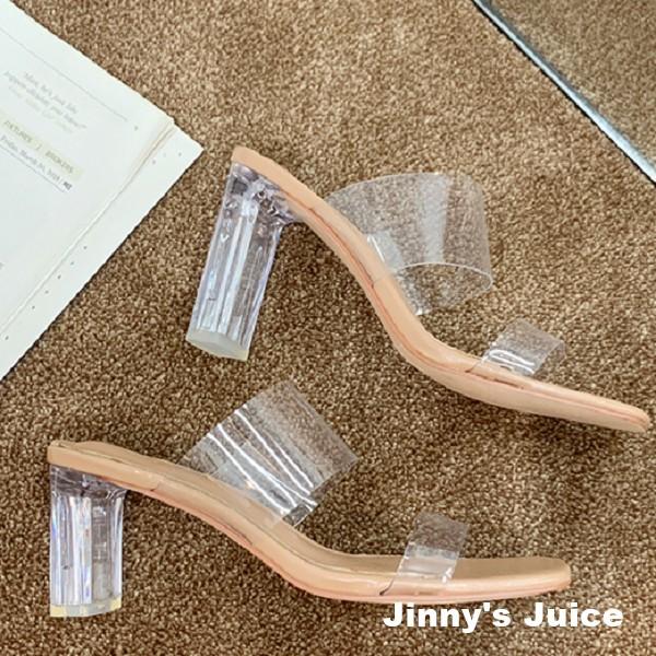 現貨 薄底/厚底 水晶高跟鞋 透明高跟鞋 百搭高跟鞋 厚底 氣質高跟鞋 玻璃鞋 水晶高跟鞋 粗跟鞋 粗高跟鞋-細節圖5