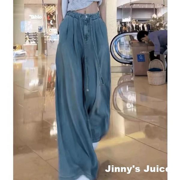 現貨 薄款天絲牛仔寬褲 牛仔褲 牛仔長褲 牛仔寬褲 薄牛仔褲 薄寬褲 薄長褲 天絲長褲 天絲寬褲 天絲牛仔褲 長褲-細節圖4