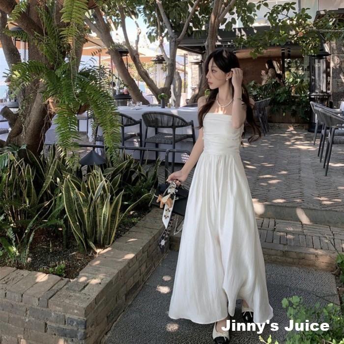 現貨 法式氣質白色洋裝 平口洋裝 長裙洋裝 平口長裙洋裝 渡假洋裝 正式洋裝 白色洋裝 禮服 輕禮服 法式洋裝 氣質洋裝-細節圖3