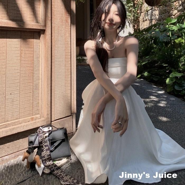 現貨 法式氣質白色洋裝 平口洋裝 長裙洋裝 平口長裙洋裝 渡假洋裝 正式洋裝 白色洋裝 禮服 輕禮服 法式洋裝 氣質洋裝-細節圖4