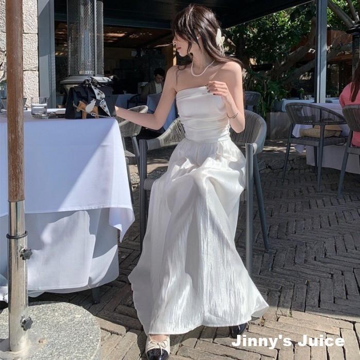 現貨 法式氣質白色洋裝 平口洋裝 長裙洋裝 平口長裙洋裝 渡假洋裝 正式洋裝 白色洋裝 禮服 輕禮服 法式洋裝 氣質洋裝-細節圖7