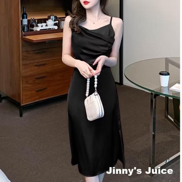 現貨❤️法式緞面洋裝 氣質洋裝 派對洋裝 落領洋裝 開衩洋裝 法式洋裝 登記結婚洋裝 緞面洋裝 正式洋裝 輕婚紗 小禮服-細節圖9