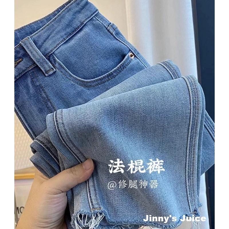 現貨 高腰窄版牛仔褲 法棍褲 直筒褲 直筒牛仔褲 顯瘦牛仔褲 窄版牛仔褲 夏日牛仔褲 九分褲 薄牛仔褲 牛仔長褲-細節圖2