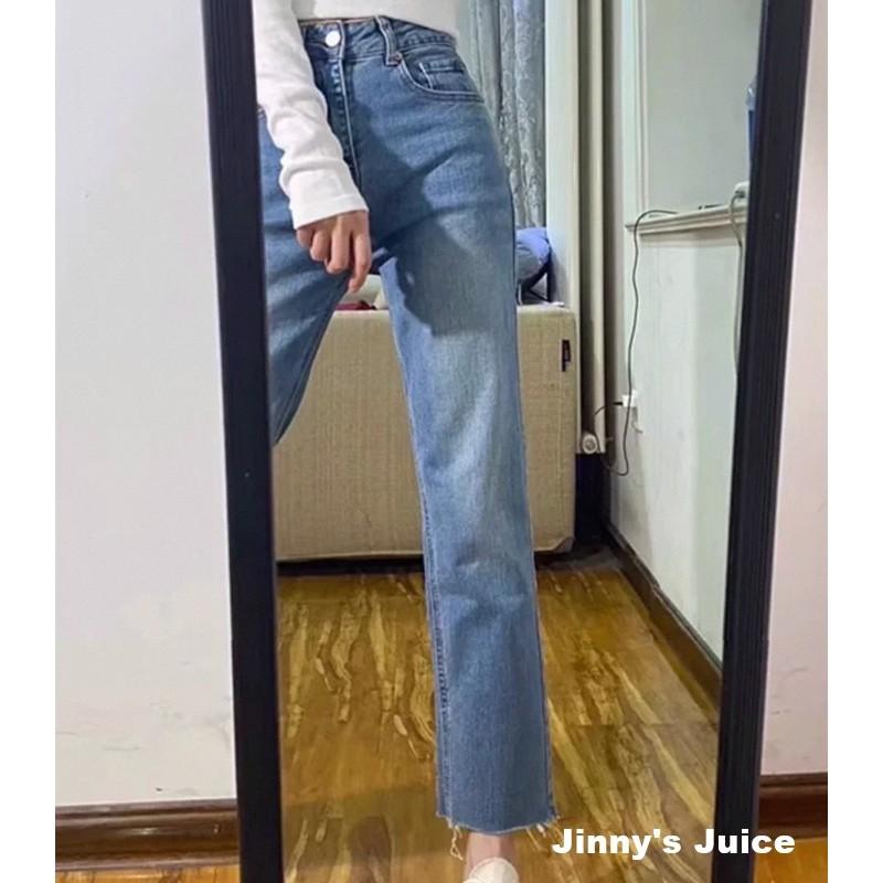 現貨 高腰窄版牛仔褲 法棍褲 直筒褲 直筒牛仔褲 顯瘦牛仔褲 窄版牛仔褲 夏日牛仔褲 九分褲 薄牛仔褲 牛仔長褲-細節圖4