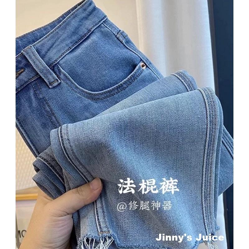 現貨 高腰窄版牛仔褲 法棍褲 直筒褲 直筒牛仔褲 顯瘦牛仔褲 窄版牛仔褲 夏日牛仔褲 九分褲 薄牛仔褲 牛仔長褲-細節圖9