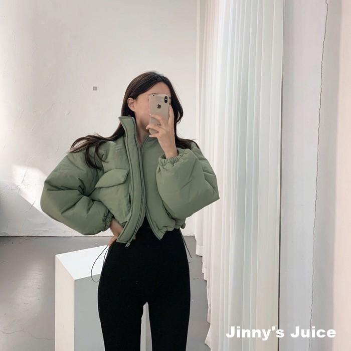 現貨 韓國抽繩短版澎澎外套 韓國外套 短版外套 風衣外套 澎澎外套 冬季外套 防風外套 羽絨外套 保暖外套 雲朵外套-細節圖2