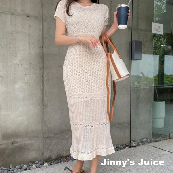 現貨 韓版氣質簍空蕾絲魚尾洋裝 附內搭 韓版洋裝 長裙洋裝 簍空洋裝 蕾絲洋裝 魚尾洋裝 氣質洋裝 針織洋裝-細節圖4