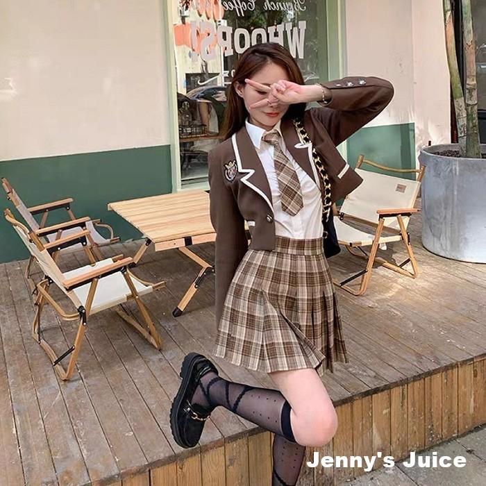 現貨 學院風套裝 學生制服 學院風 學院風套裝 格紋裙 英倫風 英倫風制服 制服套裝 學生服 學生短裙 制服外套 制服短-細節圖7