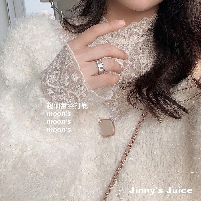 現貨 仙女蕾絲內搭上衣 長袖上衣 蕾絲上衣 蕾絲長袖上衣 蕾絲高領上衣 薄長袖上衣 仙女上衣 氣質長袖上衣 微透內搭上衣-細節圖3