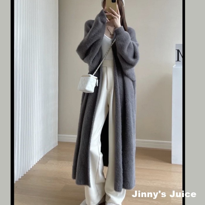 現貨❤️超舒服毛茸茸慵懶外套 毛毛外套 毛茸茸大衣 慵懶大衣 慵懶毛衣 毛衣外套 毛大衣 針織外套 秋冬外套 長版外套-細節圖5