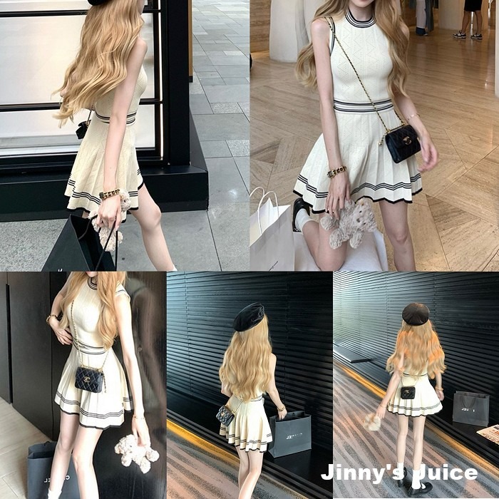 現貨 三件式針織套裝 針織外套 針織背心 針織短裙 百褶短裙 套裝 三件式 針織套裝 休閒套裝 秋冬套裝 秋冬洋裝-細節圖6