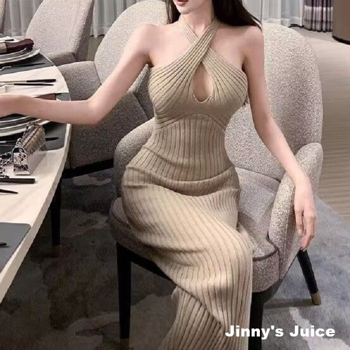 現貨 針織合身包臀洋裝 長裙洋裝 針織洋裝 合身洋裝 性感洋裝 夜店裝 細針織長版包臀 包臀洋裝 針織長洋裝 坑條洋裝-細節圖8