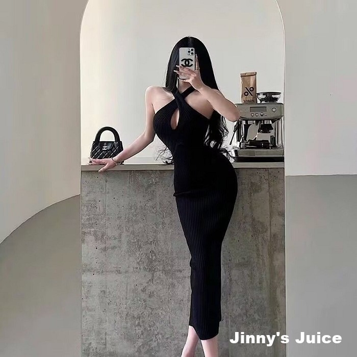 現貨 針織合身包臀洋裝 長裙洋裝 針織洋裝 合身洋裝 性感洋裝 夜店裝 細針織長版包臀 包臀洋裝 針織長洋裝 坑條洋裝-細節圖9
