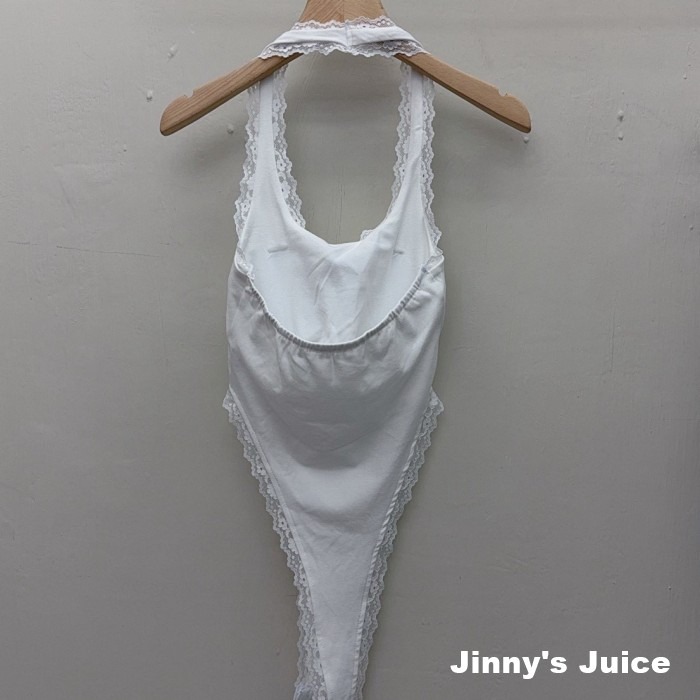 現貨 美式蕾絲胸墊掛脖連體衣 美式連體衣 蕾絲連體衣 美式吊帶背心 胸墊背心 連體背心 連身上衣 掛脖上衣 掛脖蕾絲-細節圖2