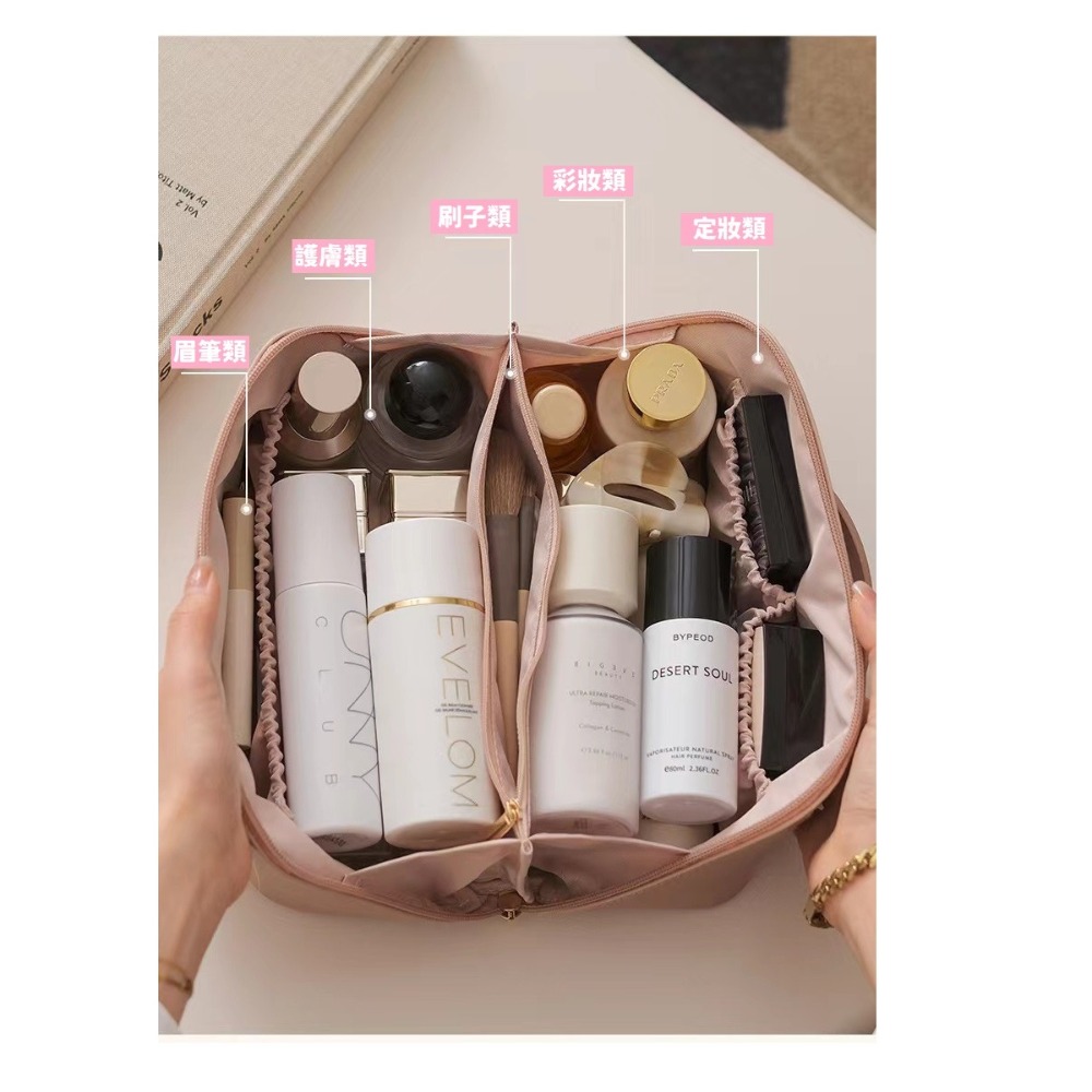 【台灣現貨】化妝包女大容量便攜ins高級感網紅2023新款旅行化妝品洗漱收納袋 收納包收納袋化妝包大容量包-細節圖2
