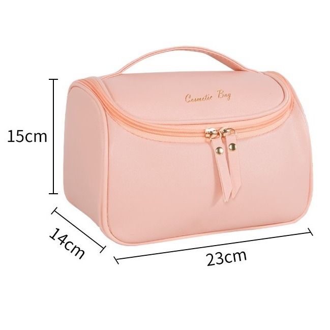 【台灣現貨】大容量便攜化妝包 防潑水化妝包 大開口收納包 整理包 手提化妝包 手提收納包 收納包-細節圖2