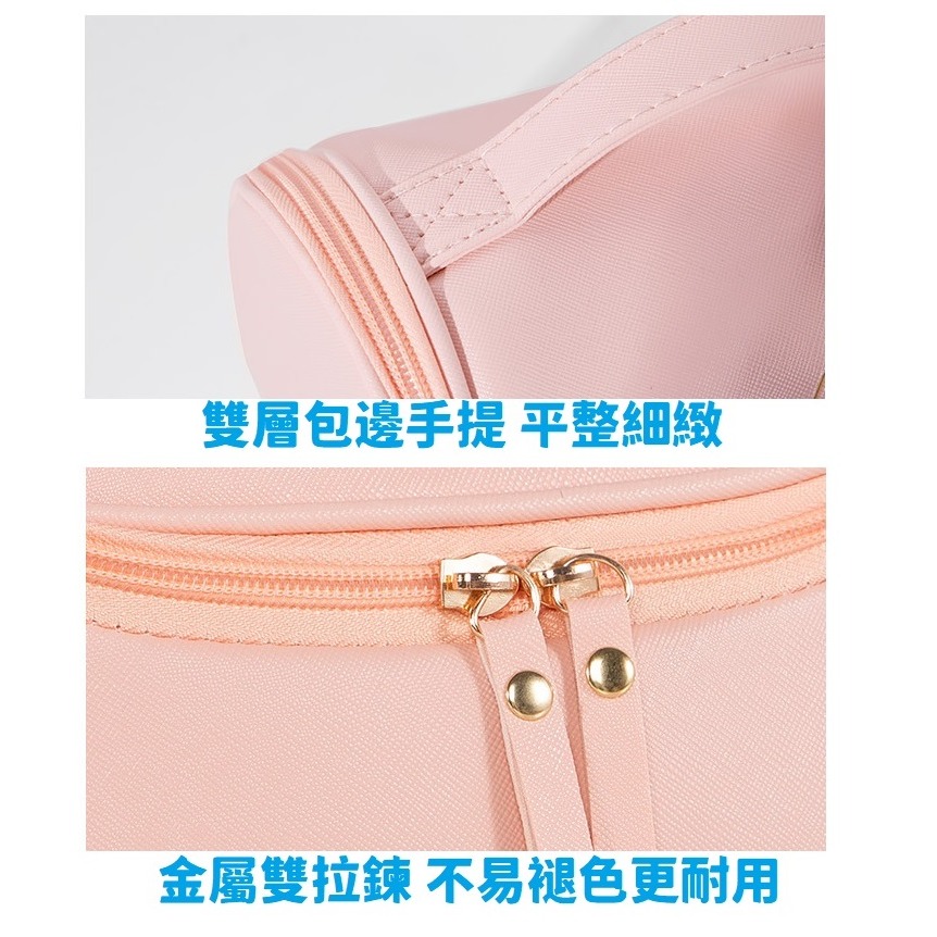 【台灣現貨】大容量便攜化妝包 防潑水化妝包 大開口收納包 整理包 手提化妝包 手提收納包 收納包-細節圖5