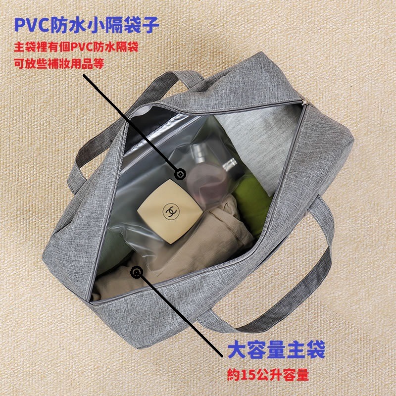 【台灣現貨】乾溼分離旅行袋 防潑水收納包 游泳包 旅行收納包 旅行包袋 手提行李袋 手提收納包 大容量收納袋-細節圖3