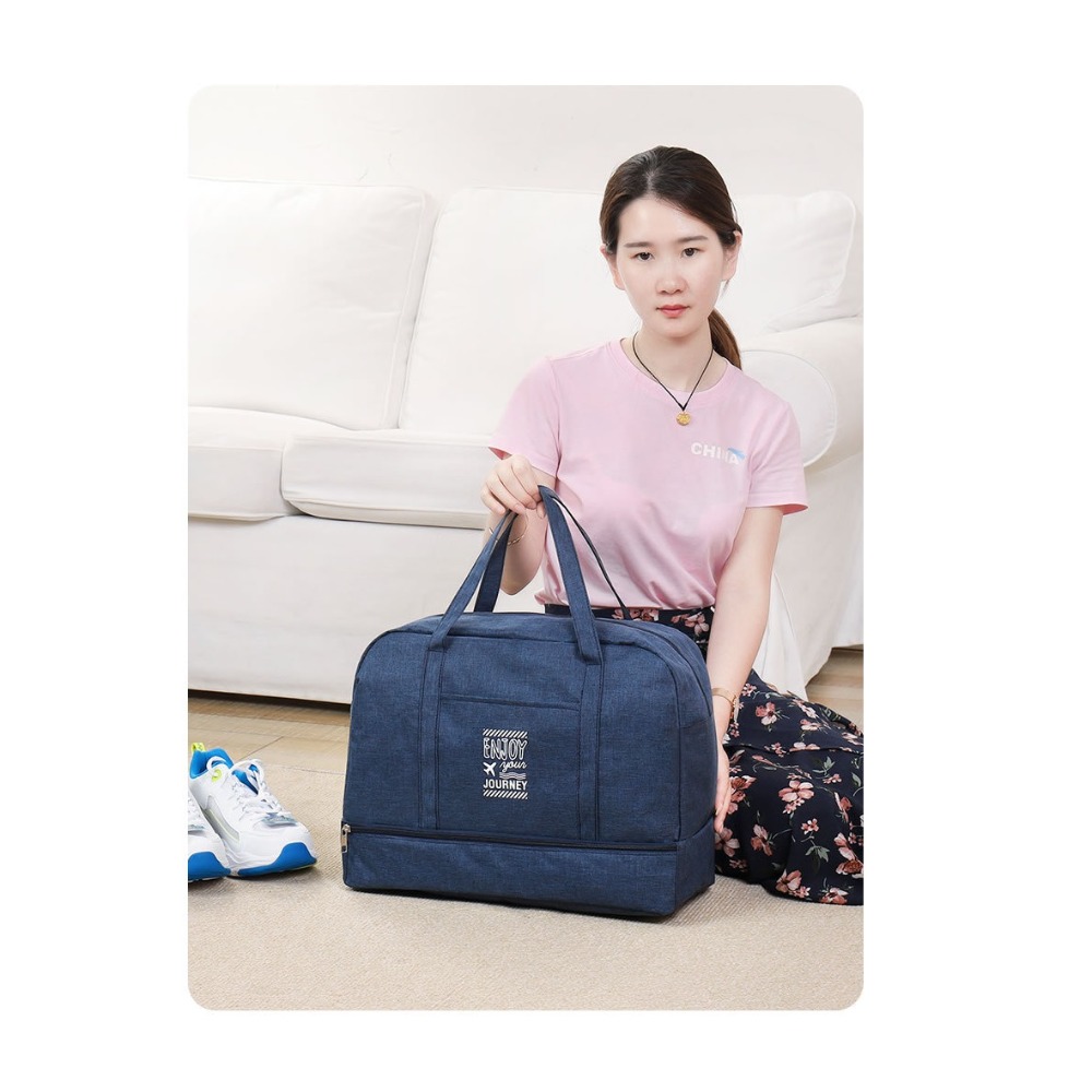 【台灣現貨】乾溼分離旅行袋 防潑水收納包 游泳包 旅行收納包 旅行包袋 手提行李袋 手提收納包 大容量收納袋-細節圖9