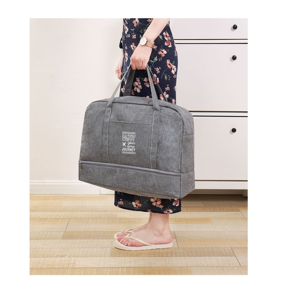 【台灣現貨】乾溼分離旅行袋 防潑水收納包 游泳包 旅行收納包 旅行包袋 手提行李袋 手提收納包 大容量收納袋-細節圖10