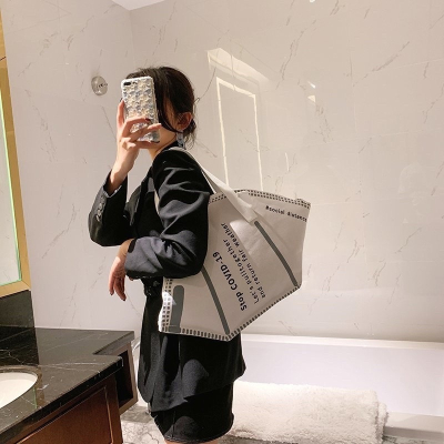 【台灣現貨】口罩造型包包女新款創意托特大容量單肩帆布包環保手提購物袋