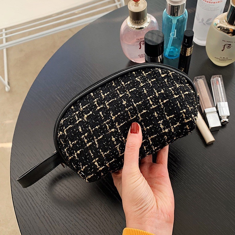 【台灣現貨】小香風化妝包新款大容量ins收納包便攜旅行洗漱包手提高顏值貝殼包 手提包 收納包 化妝收納包-細節圖6