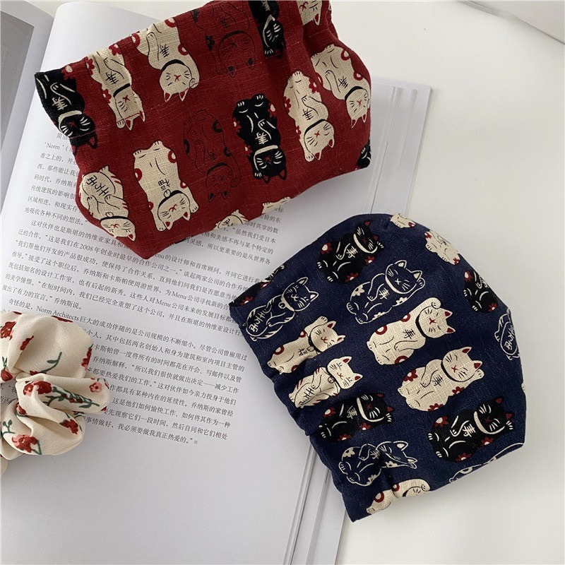 【台灣現貨】日式招財貓新款彈片口金包小清新口紅零錢包女生收納袋 小收納包 化妝包 小錢包 貓咪錢包-細節圖3