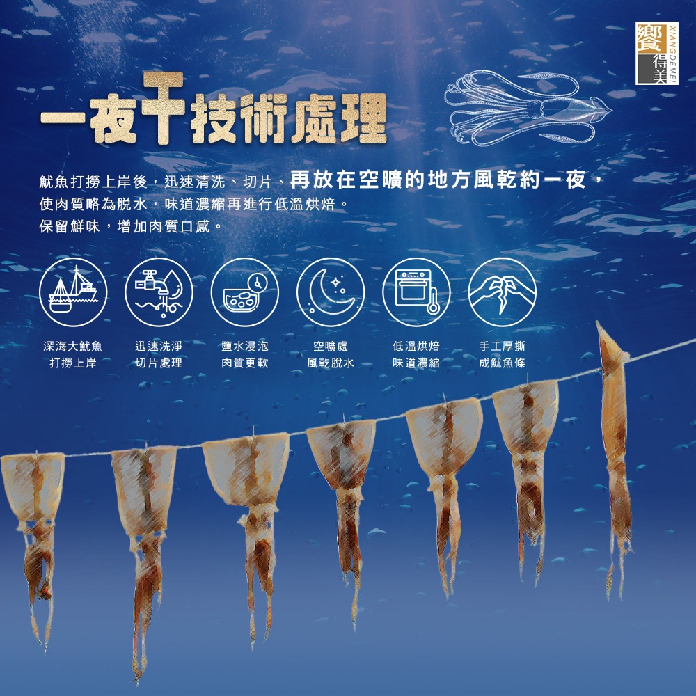 饗得美 一夜干厚撕魷魚條｜純深海大魷魚｜無添加無腥味｜手工厚撕｜一魷3吃｜SGS合格+責任險(送川辣粉及蜂蜜芥末醬)-細節圖2