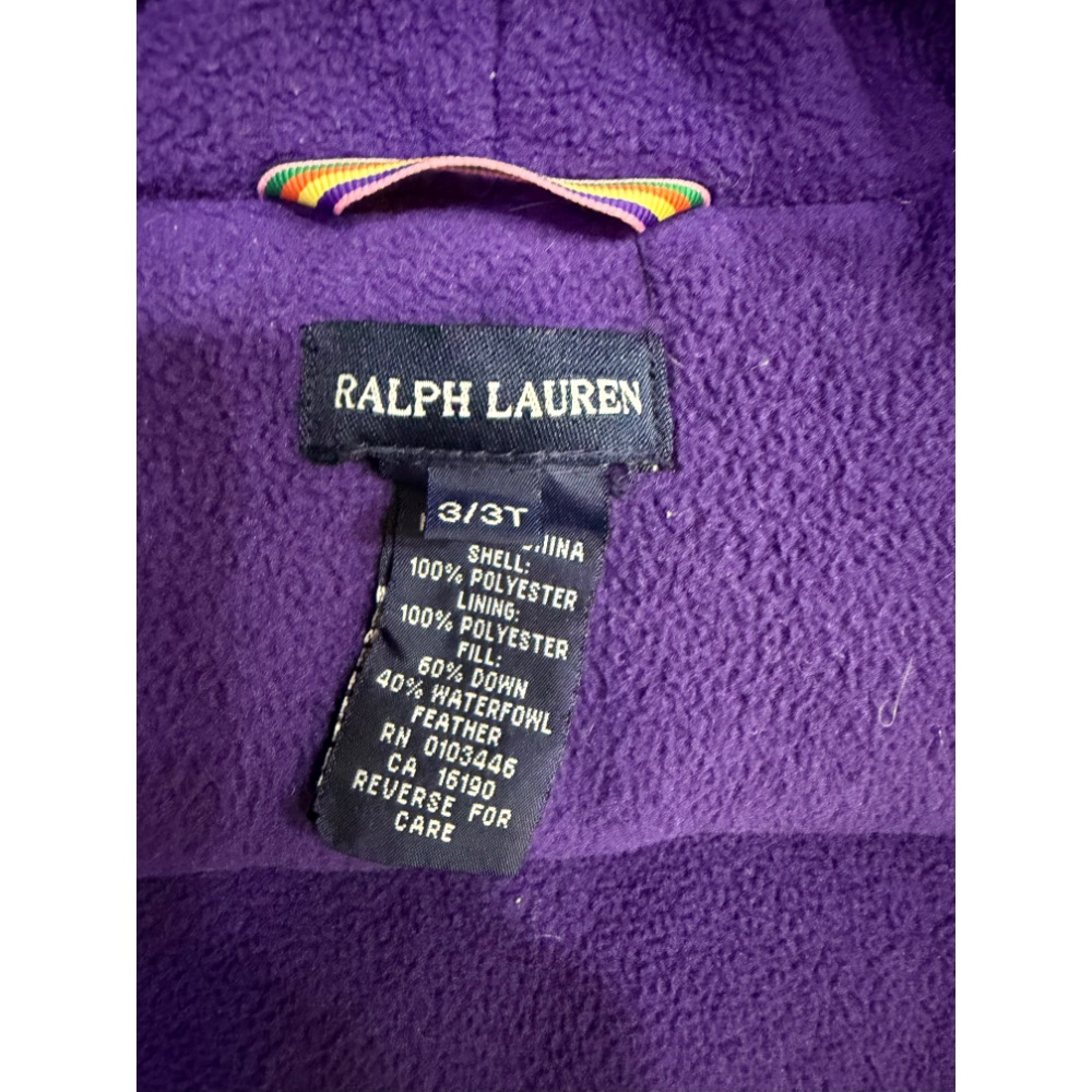 3T POLO RL 小馬刺繡紫色羽絨外套3y-細節圖5