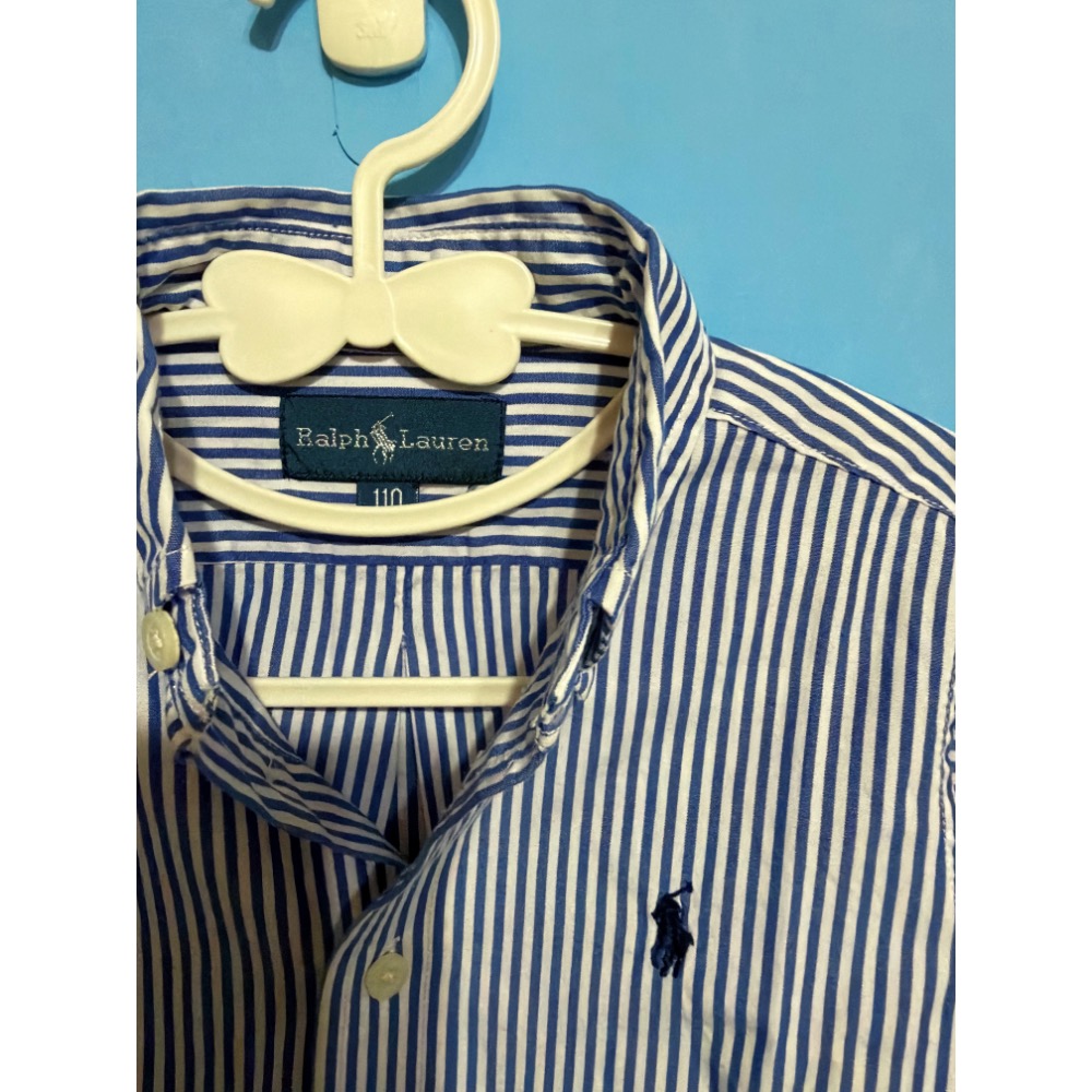 110 POLO RL 小馬刺繡條紋襯衫-細節圖3
