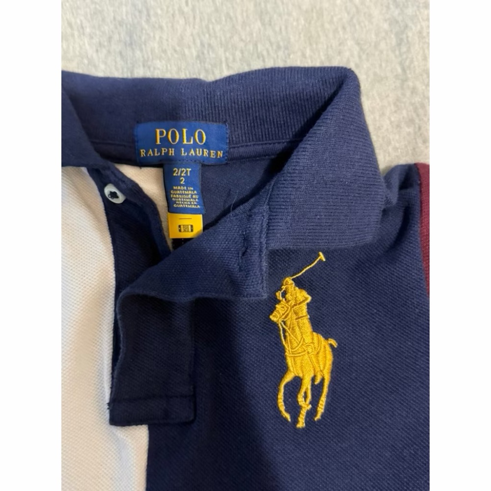Polo Ralph Lauren RL 男幼童 經典金色大馬 拼接色 Polo 衫 (2/2T)-細節圖3