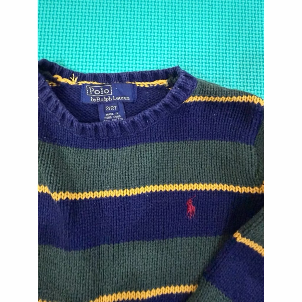 2T POLO RL 條紋針織上衣  2y-細節圖2