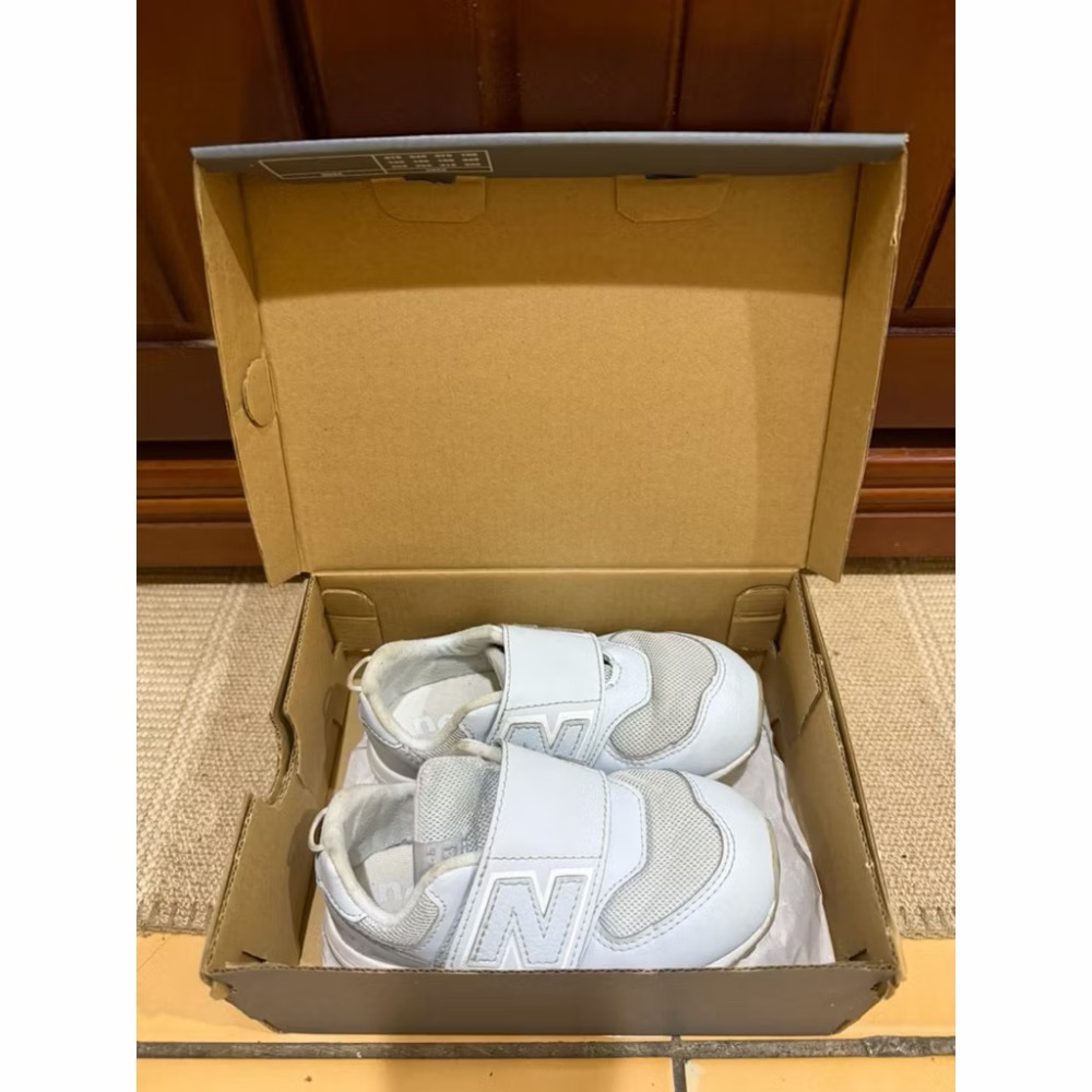 New Balance NB NW574GQ 魔鬼粘運動鞋 輕霧藍 15公分-細節圖5
