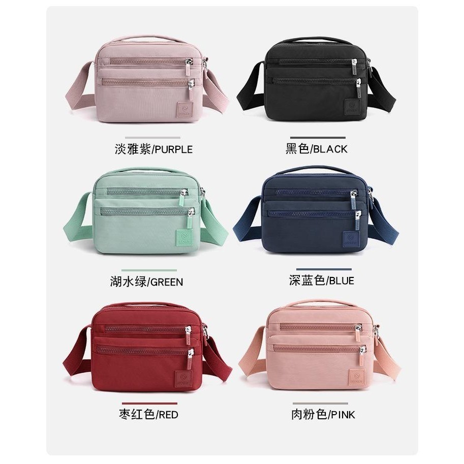 No.R780 素色簡約百搭休閒防水尼龍包斜背包側背包手提包小包包389249-細節圖2