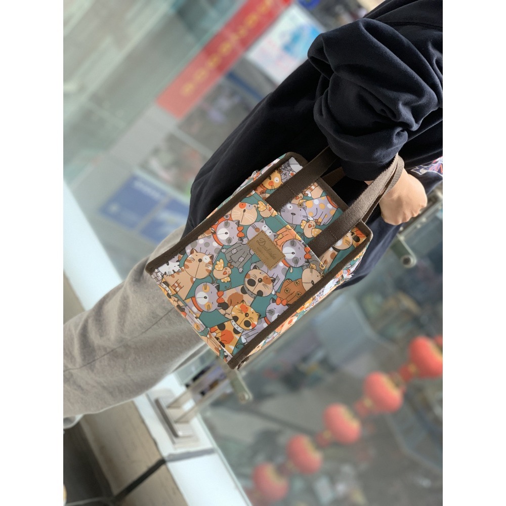 No.910/1 小號防水鋁膜手提包便當袋餐袋可愛卡通印花全包覆式小包包方型319209-細節圖8